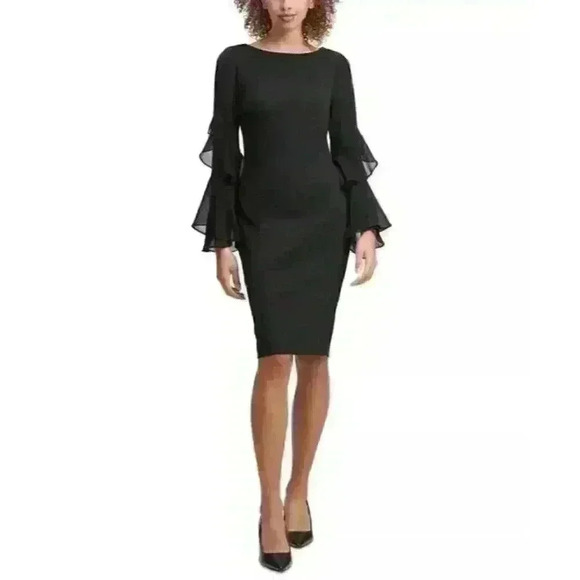 Calvin Klein Dresses & Skirts - NEW! Calvin Klein Women's Plus 22W Ruffled-Sleeve Sheath Dress NWT $139